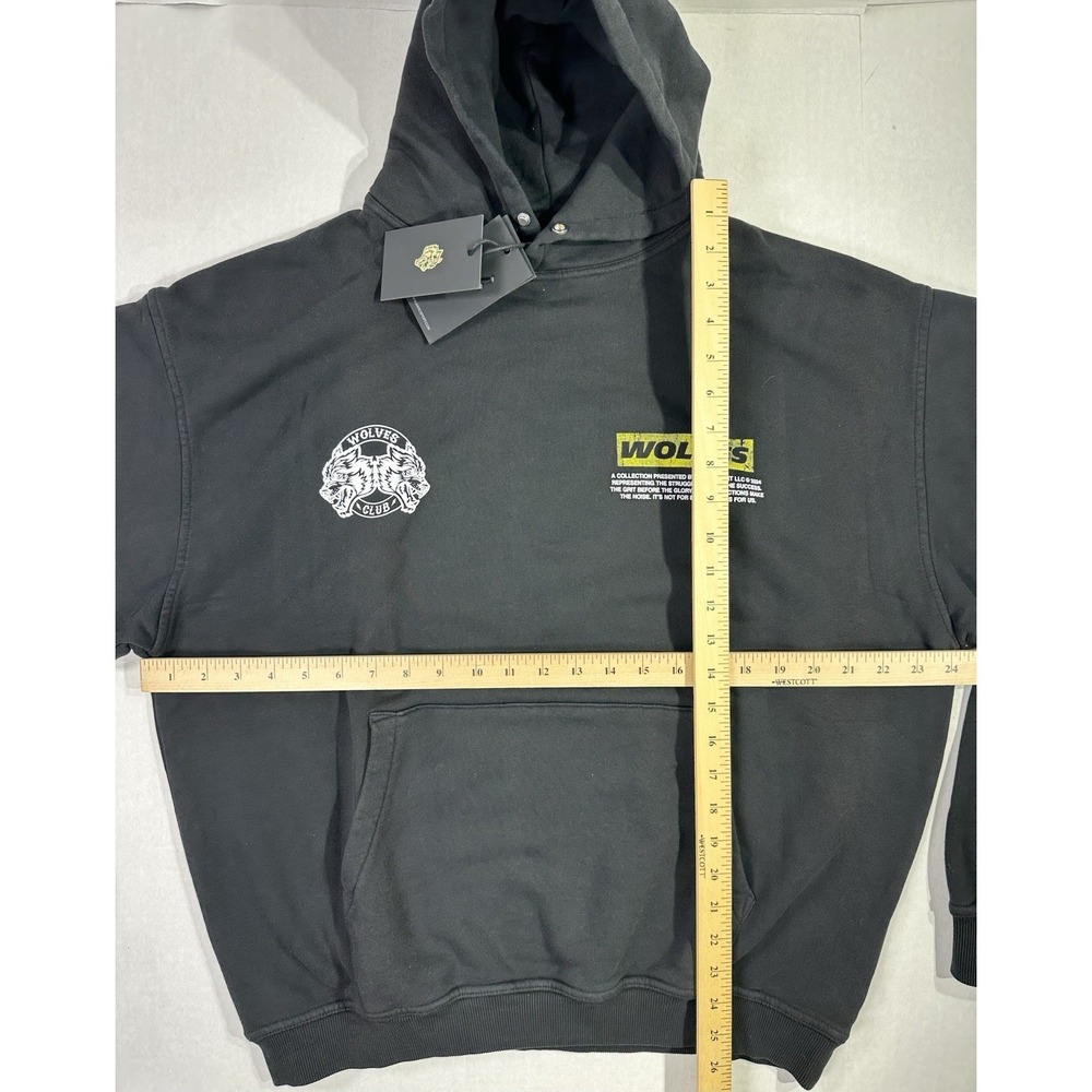 Darc Sport Wolves Club Hoodie Run With Us Vintage Pierce Black Medium NWT Rare - Picture 4 of 9